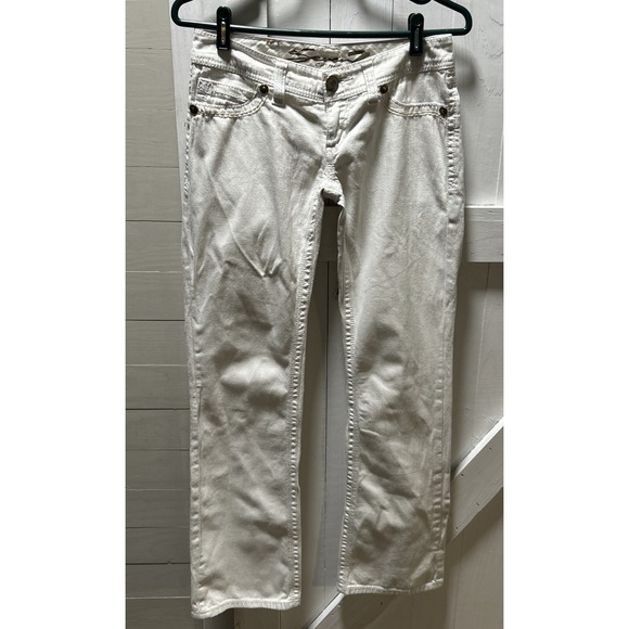 Seven7 Denim - Seven 7 Jeans Women's Bootcut White Denim Embellished Pockets Size 25